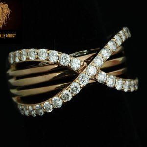 $6750 / Levian Gladiator Infinity cross over Ring / 1.1 CWT Diamond